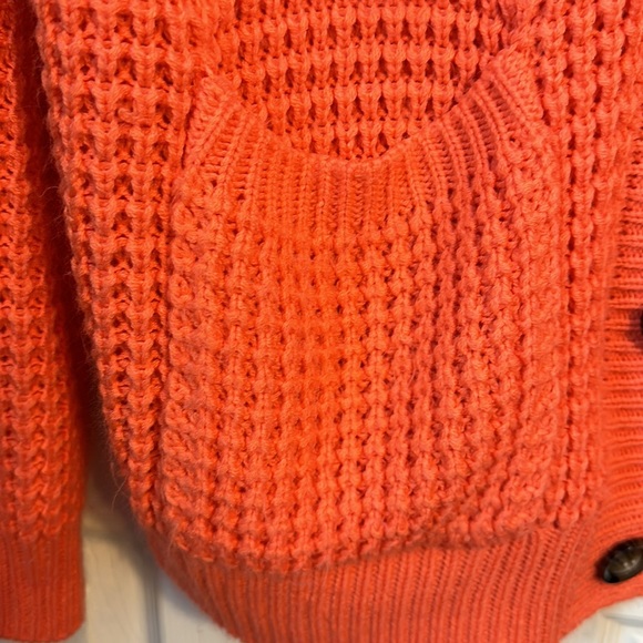 Zenana Premium Orange Waffle Style Cardigan - Picture 5 of 7